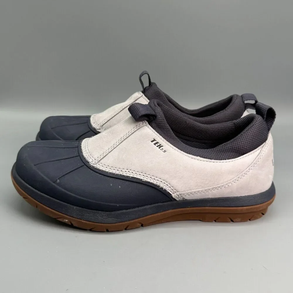 L.L. Bean Storm Chaser 5 Slip-Ons Womens 9.5 Gray White Leather Waterproof Boots